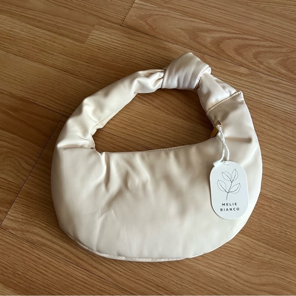 NWT Melie Bianco Alexandra Crème Vegan Top Handle Bag - Picture 2 of 11